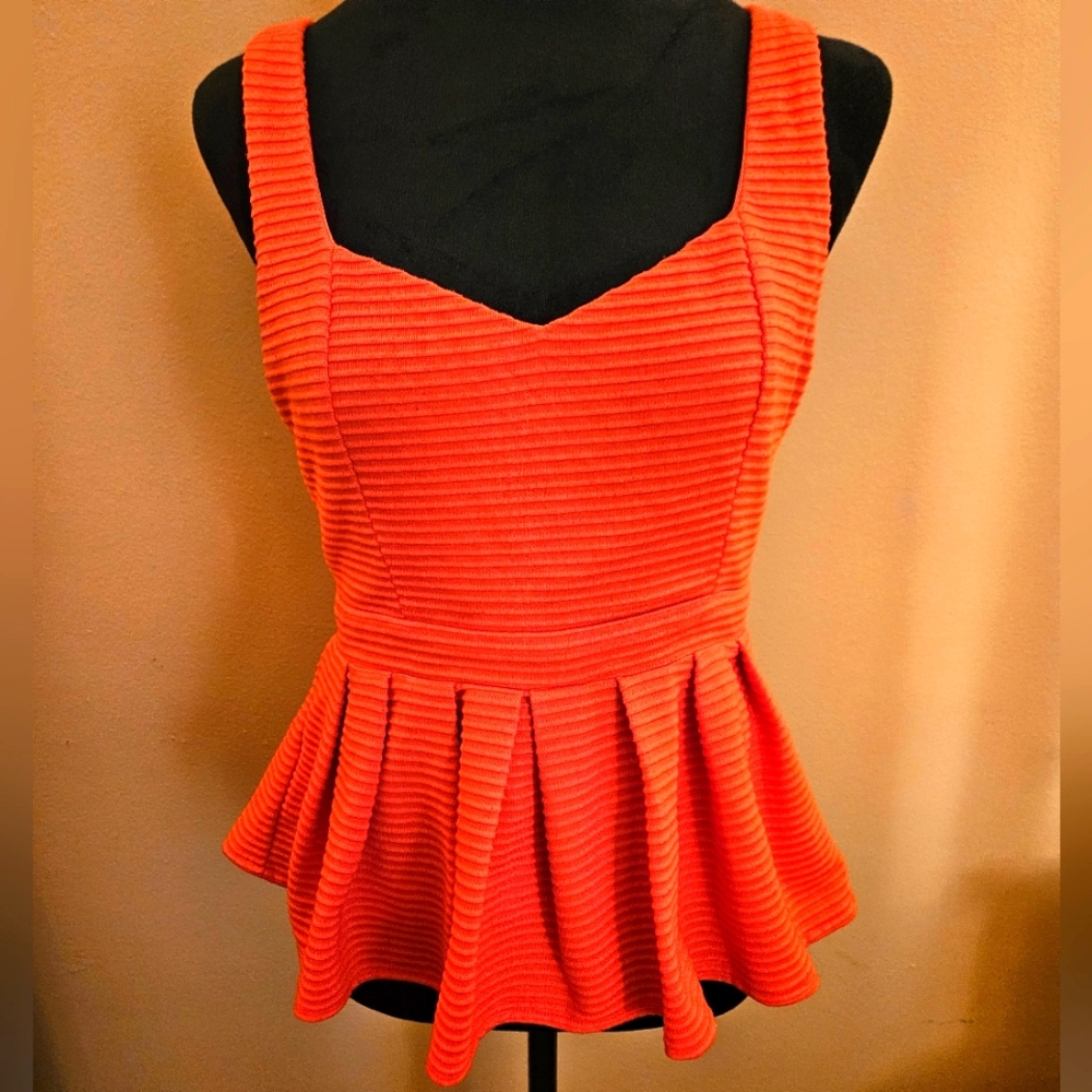 Akira Chicago Red Label Red Ribbed Tank Top
